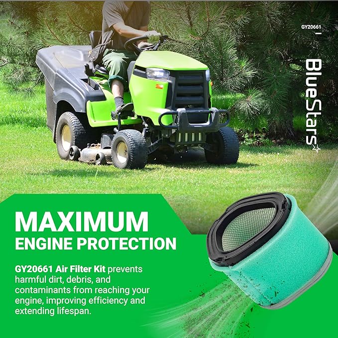 BlueStars GY20661 Air Filter Oil Filter Tune Up Kit - Compatible with John D L110 LT160 LX266 M145944 Lawn Mower Kohler CV13S CV16S CV490 CV491 CV492 CV493 Command Pro Parts 12 083 10-S, 12 083 16
