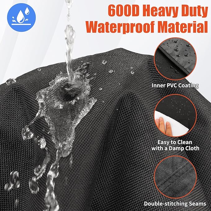 iCOVER Grill Cover 65 inch, BBQ Grill Cover for Outdoor Grill, 600D Heavy Duty Waterproof BBQ Cover, Anti-UV and Rip-Proof Barbecue Cover, Gas Grill Cover for Weber, Char-Broil, Nexgrill, etc