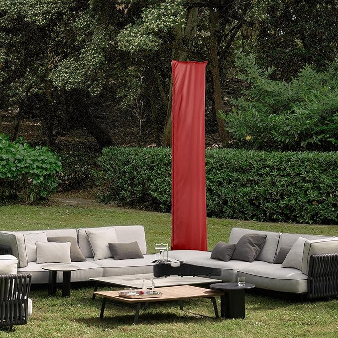 Patio Cantilever Umbrella Cover Outdoor Offset umbrellas Covers with Zipper and Rod UV Resistant Waterproof for Pool Deck Garden, Red