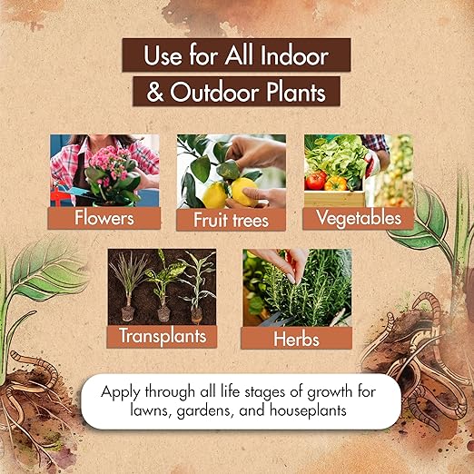 Worm Castings for Plants, Earthworm Casting Organic Fertilizer, Bokashi Booster, Worm Tea Made from Compost Worms, Liquified & Concentrated Vermicompost for Soil Fertility & Bountiful Harvest, 8 oz.