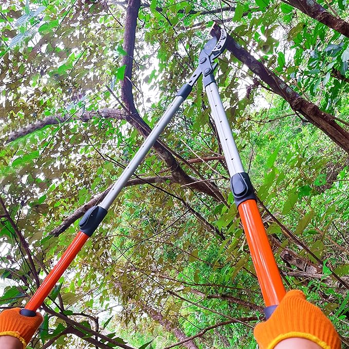 Loppers for Tree Trimming Heavy Duty, 26-40 Inch Handle Telescopic Tree Trimmer, Sync Drive Power Lever Pruner, 2 Inch Branch Cutter