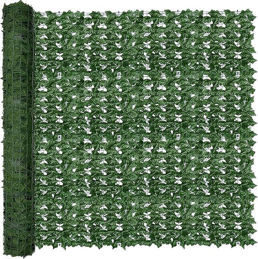 Artificial Fence Privacy Screen: 6FT x 20FT UV-Anti Faux Greenery Backdrop Ivy Chain Link Shades Panels for Patio, Balcony, Garden,Deck,Backyard Indoor Outdoor Green Wall Decor