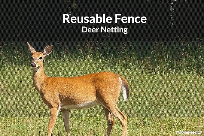 AlpineReach Garden Netting 15 x 30 ft Heavy Duty Bird Net, Deer, Plant Protection Extra Strong Woven Mesh, Reusable Kit with Zip Ties, Animal Fencing for Fruits Trees, Green