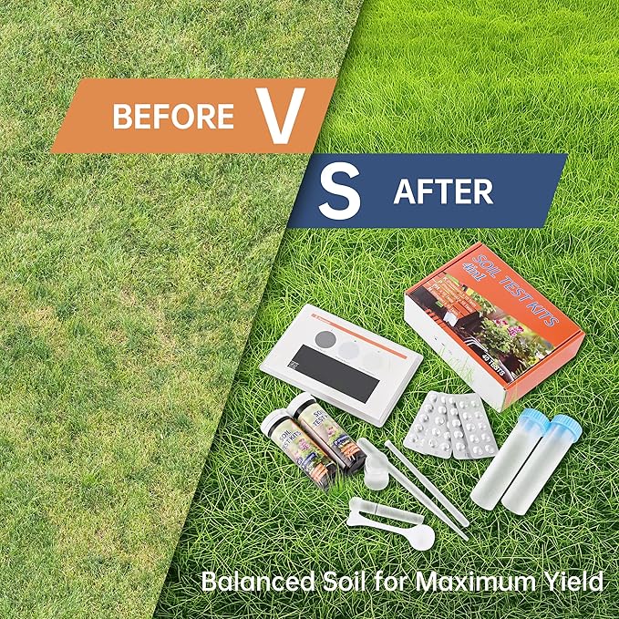 AAwipes Soil Test Kit 4-in-1 for pH, Nitrogen, Phosphorus & Potassium - 40 Soil Testing Kits Upgraded Accurate Nutrient Tester for Garden, Yard, Lawn & Plant Care with Sampling Accessories (J04-40)