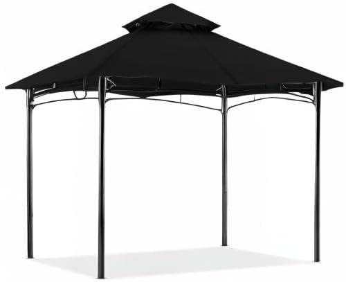 MASTERCANOPY Outdoor Garden Gazebo for Patios with Stable Steel Farme (9x9, Black)