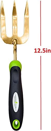 Garden Guru Titanium Hand Weeder Fork Tool – Rust Resistant – Ergonomic Handle – Great for Planting, Spreading Mulch, Weeding, Loosening & Transplanting Soil (4 Pack)