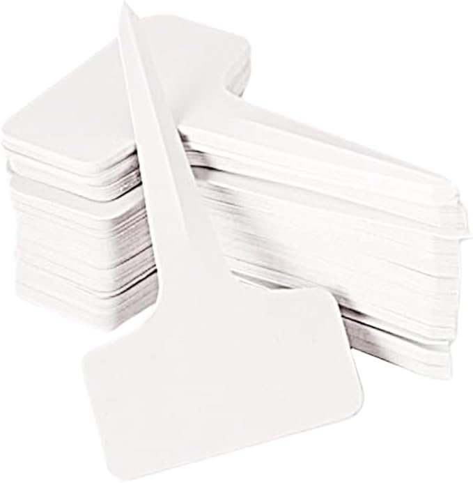 100 T-Type Plastic Plant Labels (Garden Markers Waterproof Signs for Outdoor Plant Tags Plant Markers Supplies (NO Pen) Plant T-Type Tags Indoor Herb Nursery Garden Labels