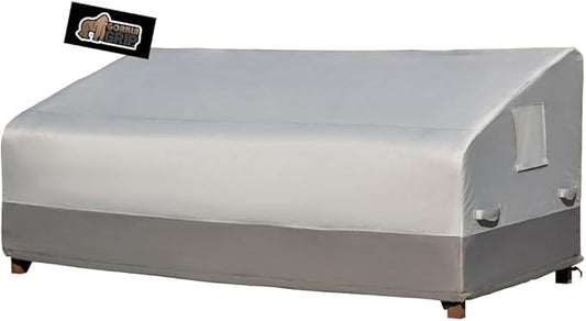 GORILLA GRIP Waterproof Large Outdoor Patio Sofa Cover, 90 Inch, Adjustable Furniture Covers Sets for Winter, Keep Cushions Dry, Protects from Sun, Snow, Rain, Windproof, UV Coated, 1 Pack