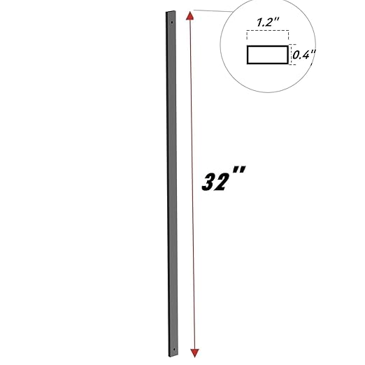 26 Pack Deck Balusters 32'' Bow Baluster, Black Metal Deck Spindle and Stairs Railing with Screws,Hollow Rectangle Deck Balusters for Deck Railing Porch(32x1.2x0.4Inch)