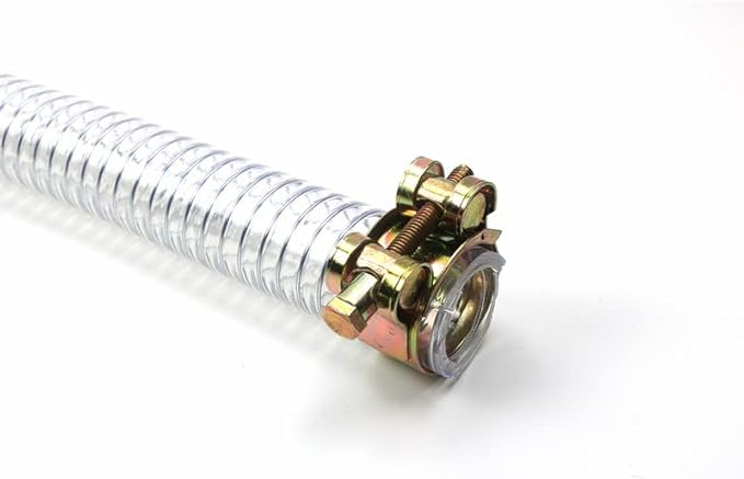 Log Splitter Suction Hose, 36" Length, 1" ID, W/Worm Gear Hose Clamps