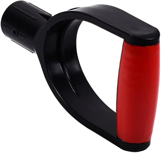 Auniwaig Shovel D Grip Handle Replacement, 32mm Inner Diameter Garden Spade Fork Snow Shovel Rake Handle Attachment for Digging Raking Tools, PVC, Red Black, 193mm Long, 105mm Thick