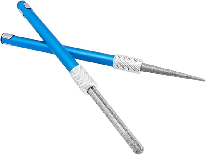 2Pcs Serrated Knife Sharpener, Retractable Diamond Sharpening Rod Portable Pocket Knife Steel Sharpener Rod Multifunctional Knife Sharpening Tool for Outdoor Kitchen Fishing Hunting