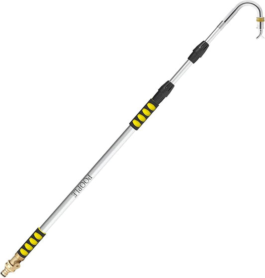 16ft (24ft Reach) Gutter Cleaning Tools from The Ground, Telescoping Rain Gutter Cleaner Tool, Gutters Cleaning Wand, Gutters Cleaning Hose Attachment & Connection Adapter