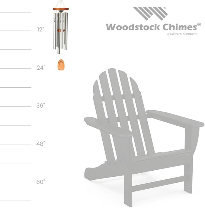 Woodstock Chimes Signature Collection Woodstock Memorial Chime 24'' Amazing Grace Wind Chime Inspirational and Memorial Wind Chimes for Outdoor, Patio, Home or Garden Décor Sympathy Bereavement (AGMU)