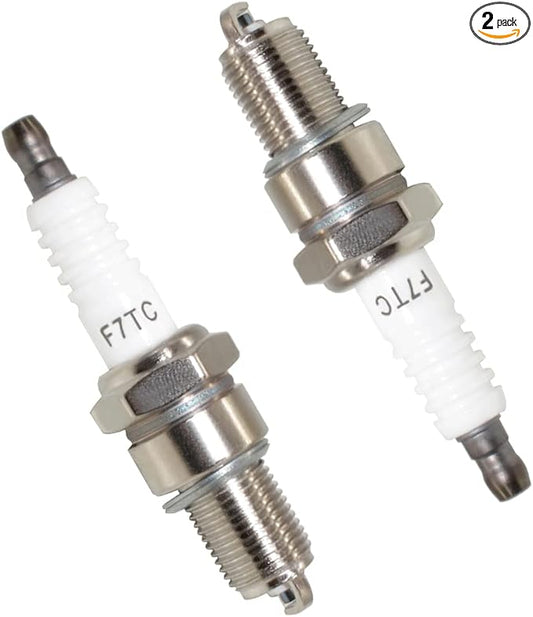 F7TC Spark Plug for GX120 GX160 GX200 GX240 GX270 GX340 GX390 Generator Lawnmower Tractor Rototiller Water Pump Mini Bike Tillage Polishing Machine (2pcs)