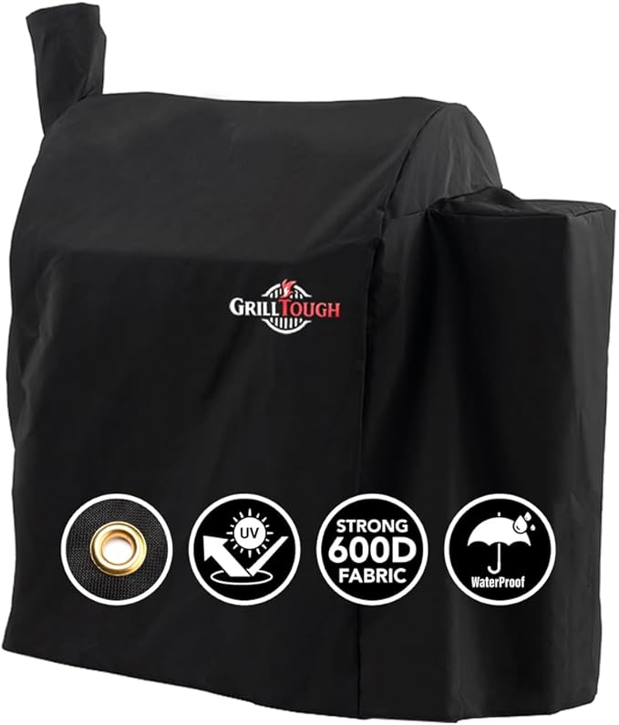 Heavy Duty Smoker Cover for Outdoor Grill – Fits Popular Smoker Brands & Pro 575 Series Grills – Waterproof, Weather Resistant, UV & Fade Resistant with Adjustable Straps – Black