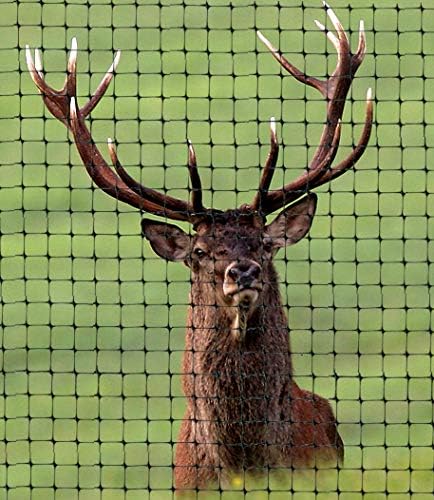 OldMacDonald Deer and Animal Fence Barrier Netting (55gr/sq m.) 7.5' x 100' (2.3m x 30m) (mesh 19x19mm) - Folded for Shipping