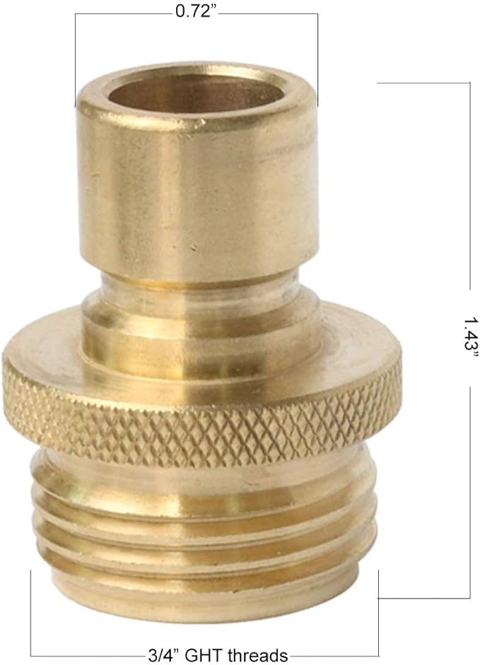 PLG Brass Garden Hose Quick Connect Fittings 3/4 Inch - Leak-Proof for Nozzles, Watering & Car Washing, 4 Pack