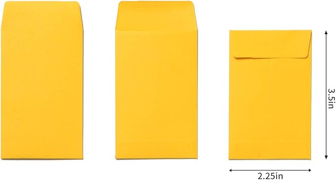 200 Pieces Colorful Small Coin Envelopes Self-Adhesive Seed Envelopes Mini Parts Small Items Storage Packets Envelopes for Garden, Office or Wedding Gift (2.25×3.5 inch)