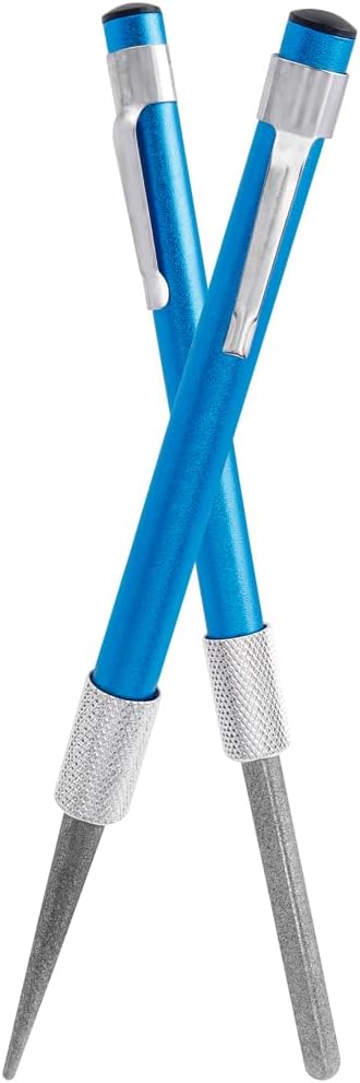 2Pcs Serrated Knife Sharpener, Retractable Diamond Sharpening Rod Portable Pocket Knife Steel Sharpener Rod Multifunctional Knife Sharpening Tool for Outdoor Kitchen Fishing Hunting