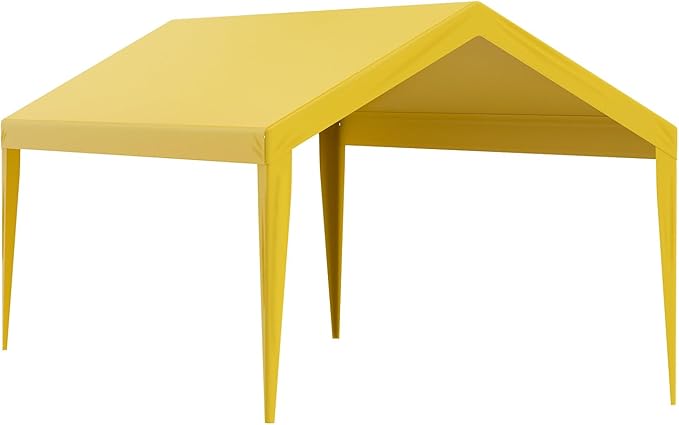 VEVOR Carport Replacement Canopy Cover 10 x 20 ft, Garage Top Tent Shelter Tarp Heavy-Duty Waterproof & UV Protected, Easy Installation with Ball Bungees,Beige (Only Top Cover, Frame Not Include)