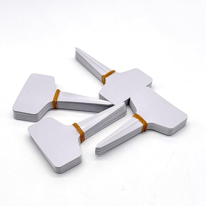 100 T-Type Plastic Plant Labels (Garden Markers Waterproof Signs for Outdoor Plant Tags Plant Markers Supplies (NO Pen) Plant T-Type Tags Indoor Herb Nursery Garden Labels