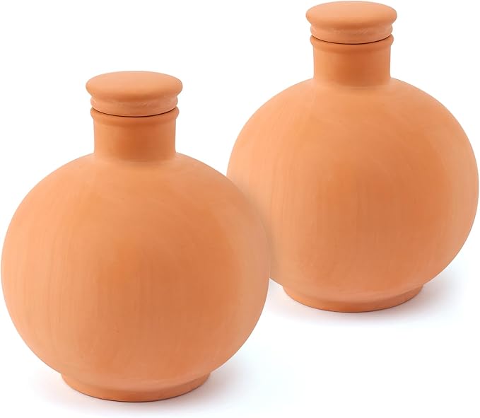 2pcs Ollas 6in-Terracotta Plant Watering Globes Self Watering Planter with Terra Cotta Clay Irrigation Pots Terracotta Watering Pots Large Simple Irrigation Peripheral Water