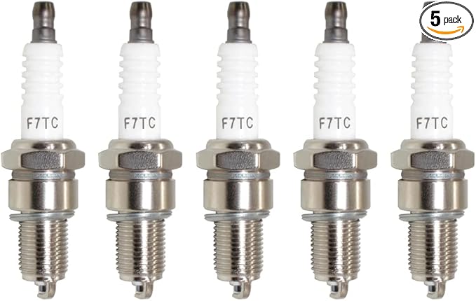F7TC Spark Plug for GX120 GX160 GX200 GX240 GX270 GX340 GX390 Generator Lawnmower Tractor Rototiller Water Pump Go Kart Mini Bike Tillage Polishing Machine (5pcs)
