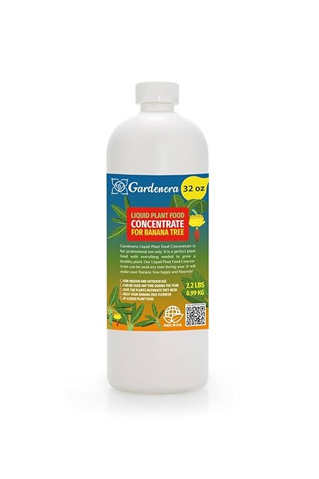 Gardenera Plant Growth Superfood for Banana Trees with 18 Key Vitamins & Minerals - Organic Plant Food Fertilizer - Micro-Fungi and Bio-Organisms for Banana Plant Care & Growth Enhancement - 32oz