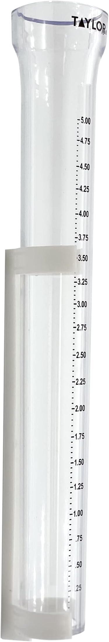 Taylor 2700N ClearVu Rain Gauge with Post Mounting Bracket, Measure and Monitor Precipitation, Easy to Read for Backyard, Patio, Garden, and Lawn, 5-inch, Clear
