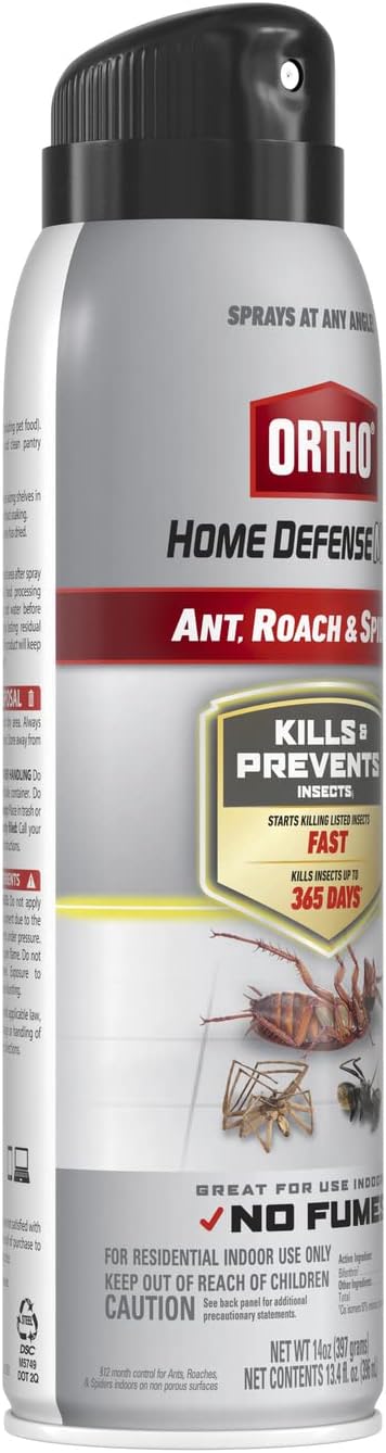 Ortho Home Defense Max Ant, Roach and Spider1: Indoor Insect Spray, Kills Ants, Beetles, Cockroaches and Spiders (as Listed), No Fumes, 14 oz.