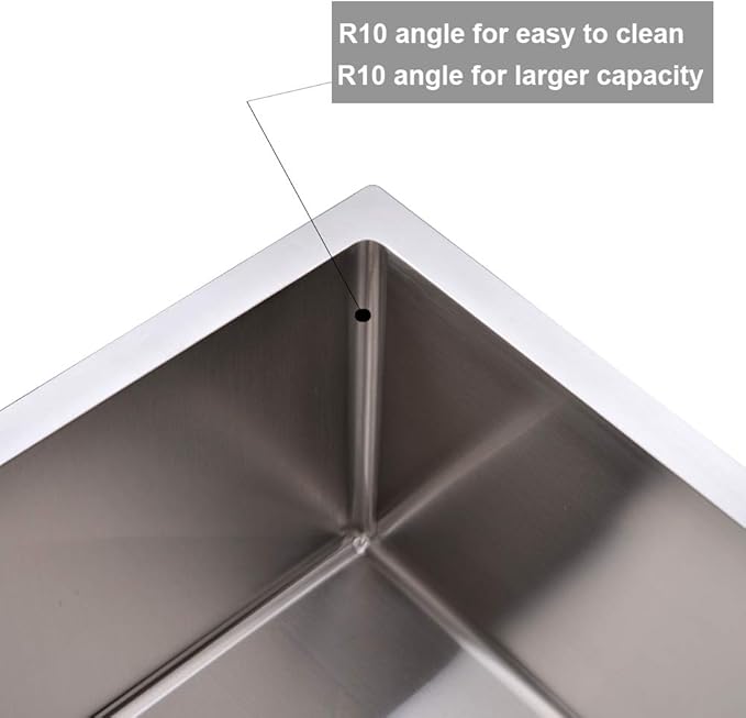 25 x 22 Inch Drop In Kitchen Sink, Topmount Stainless Steel Brushed Nickel Single Bowl Kitchen Sink, Extra-thick 16 Gauge For RV Laundry Utility with Dish Grid and Basket Strainer