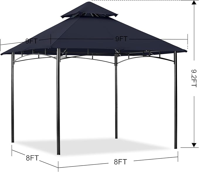 MASTERCANOPY Outdoor Garden Gazebo for Patios with Stable Steel Frame (9x9, Navy Blue)