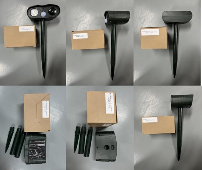 2025 Racoon Squirrel Sonic Fortress Pro Rabbit Repellent Outdoor, Solar Ultrasonic Animal Repeller Deer Deterrent with Motion Sensor&Flash Light to Scare Cat Dog Skunk Out of Garden Farm Yard(4Pack)