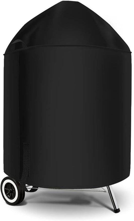 SunPatio Heavy Duty Waterproof Grill Cover Compatible for Weber, Big Green Egg, Char-Broil 22 Inch Charcoal Kettle Grills, Outdoor FadeStop BBQ Cover, Compared to Weber 7150, 27.5" Dia x 38" H