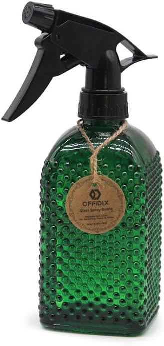 OFFIDIX Fine Mist Plant Mister,Handheld Pressure Glass Spray Bottles,Watering Can with Adjustable Nozzle for Outdoor Indoor Gardening and Cleaning Work (Green)