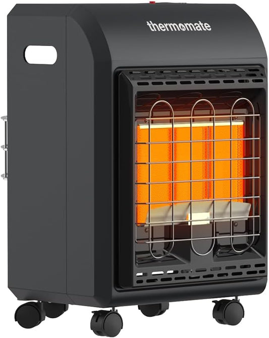 ThermoMate Propane Heater 18000 BTU With ODS & Tip-over Protection, Outdoor Gas Heater for Patio, Garage, Camping, Shop - Heating Up to 450 Sq. Ft, Gas Regulator & Hose Included