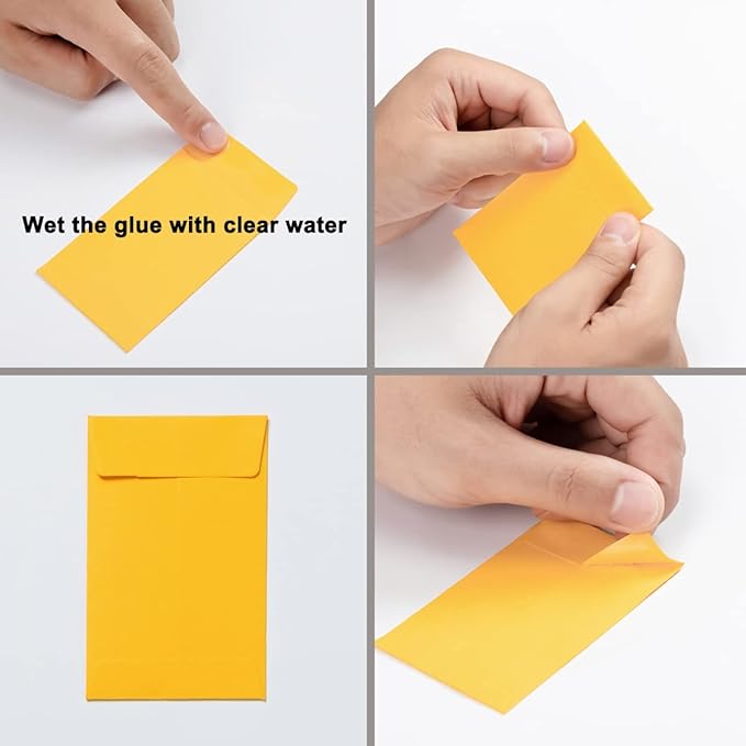 200 Pieces Colorful Small Coin Envelopes Self-Adhesive Seed Envelopes Mini Parts Small Items Storage Packets Envelopes for Garden, Office or Wedding Gift (2.25×3.5 inch)