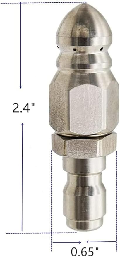 2(Sets) Pressure Washer Sewer Jetter Nozzle with 1/4'' Quickly Connector,Pressure Drain Jet Hose Nozzle