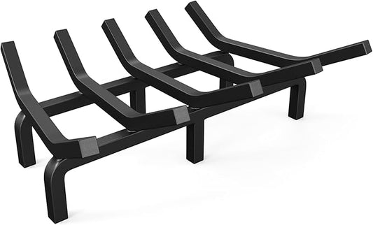 Mr IRONSTONE Fireplace Grate Fireplace Log Holder Solid Steel Heavy Duty Firewood Log Burning Rack Fire Grates for Outdoor Kindling Tools Pit Indoor Wrought Iron Wood Stove 17 inch
