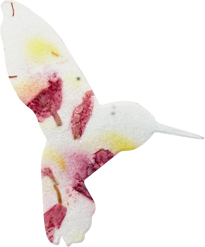 24pcs Hummingbird Seed Paper – Plantable Seed Paper Embedded with Wildflower Seeds for Funeral, Memorial & Other Milestone Celebrations (Pink & Yellow)