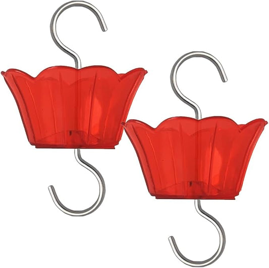 Ant Moat for Hummingbird Feeder - 3 OZ x 2 Pack Red Insect Guard with Large Capacity