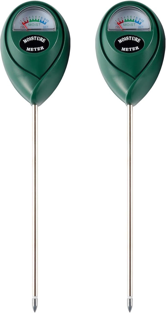 2 Packs Soil Moisture Meter, Plant Water Meter for House Plants, Soil Tester Test Kit Soil for Garden Lawn Farm Indoor & Outdoor Use, No Battery Required (Green)
