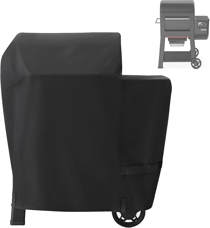 Grill Cover for Weber Searwood 600 Pellet Grill, 600D Waterproof 3400145 Weber Searwood 600 Cover, Outdoor BBQ Accessory, Outdoor Grill Cover