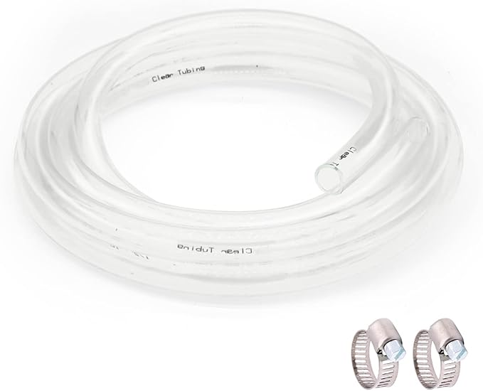 1’’ ID × 1-1/4’’ OD - 25 ft Clear Plastic Vinyl Tubing, Flexible PVC Hose Lightweight Non-Toxic vinyl Tube for Transfer Water Air Oil