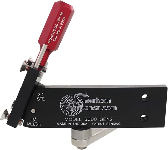 All American Sharpener Model 5000 Lawn Mower Blade Sharpener for Mulching and Standard Lawn Mower Blades