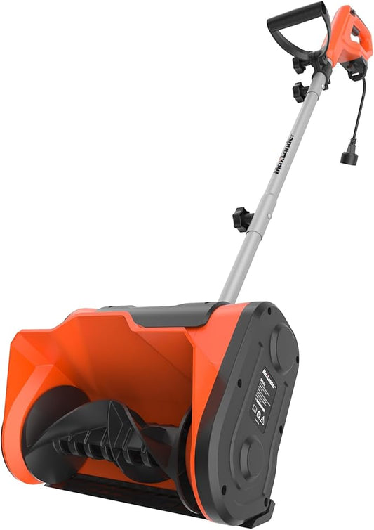 Maxlander Electric Snow Shovel, 11 inch 10Amp Corded Snow Shovel for Driveway, Electric Shovel for Snow Removal with Powerful Motor and Adjustable Handle, 300lbs/Min