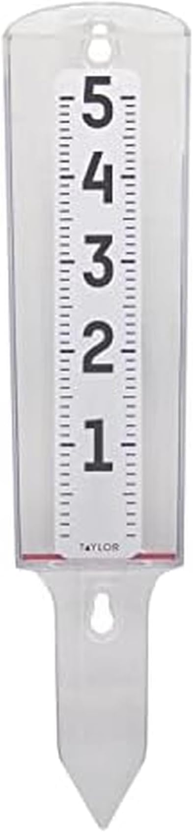Taylor 2730 ClearVu Rain Gauge with Post Mounting Bracket, Measure and Monitor Precipitation, Easy to Read for Backyard, Patio, Garden, and Lawn, 5-inch, Clear