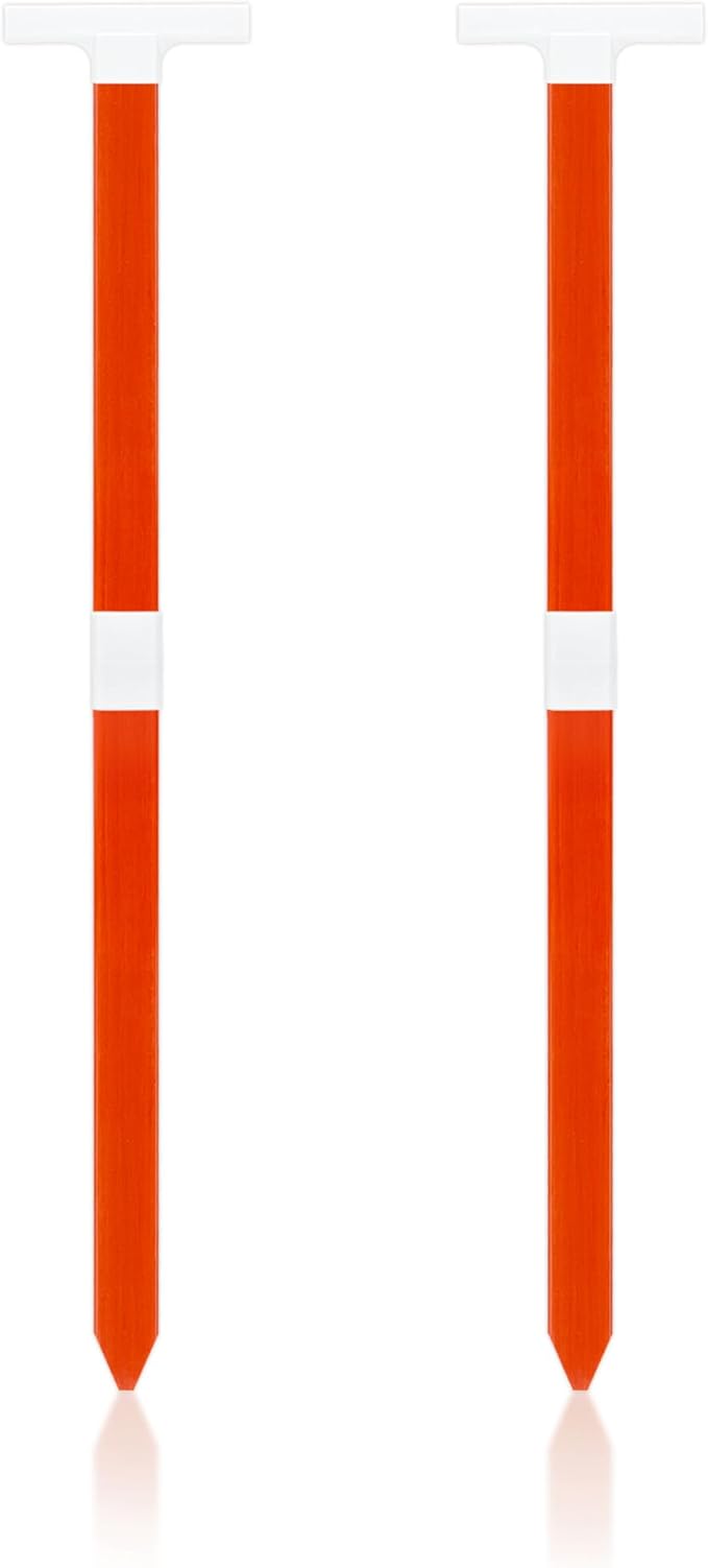 2-Pack Orange Fiberglass Rod Stakes for Yard Signs, 28 Inch Yard Sign Stakes, Suitable for Yard Metal Signs with a Thickness of 7 to 60 mil / 0.2 to 1.5 mm