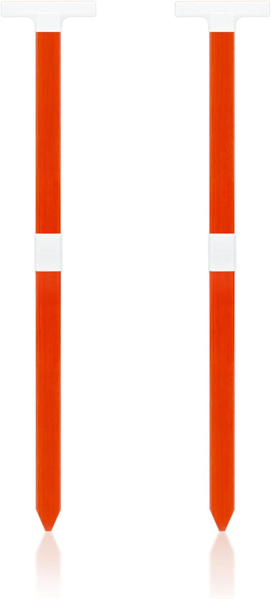 2-Pack Orange Fiberglass Rod Stakes for Yard Signs, 28 Inch Yard Sign Stakes, Suitable for Yard Metal Signs with a Thickness of 7 to 60 mil / 0.2 to 1.5 mm